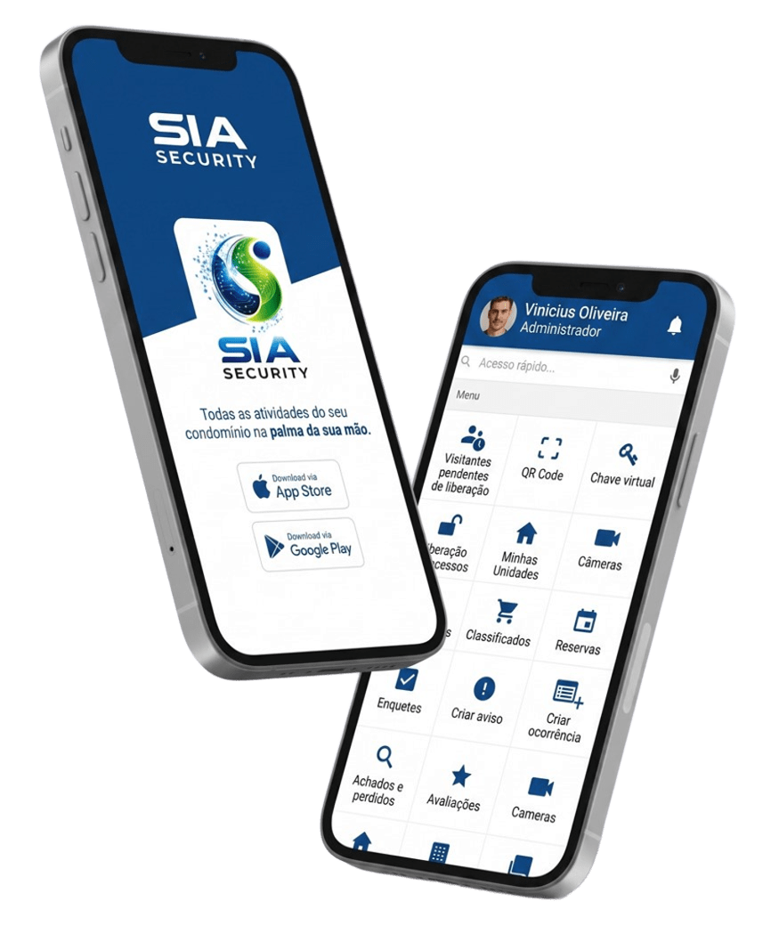 Telas do aplicativo SIA Security